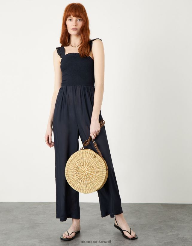 Monsoon accessorize - بذلة حزام كشكش روبي في لينزينغ إيكوفيرو ملابس الأزرق الداكن) Monsoon نحيف N4BV8X639