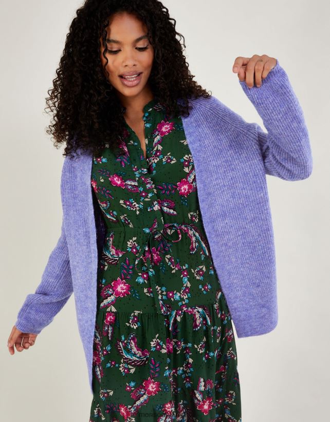 سترة صوفية فائقة النعومة من الحافة إلى الحافة مع بوليستر معاد تدويره ملابس أزرق Monsoon نحيف N4BV8X641 - Monsoon kuwait online shopping