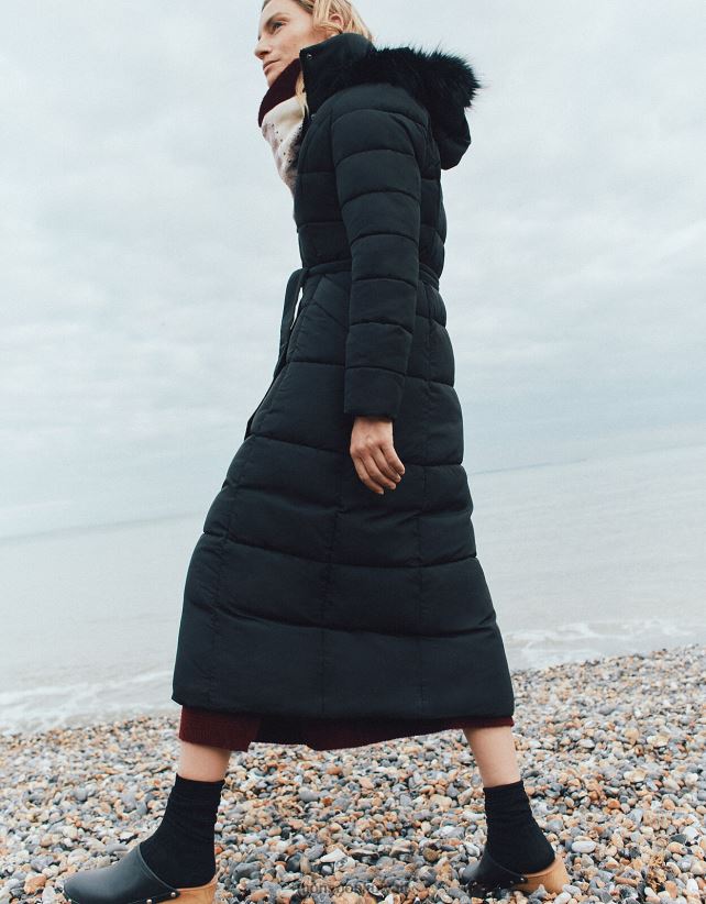 معطف ماكسي مبطن بغطاء رأس من مورغان ملابس أسود Monsoon نحيف N4BV8X672 - Monsoon online customer service