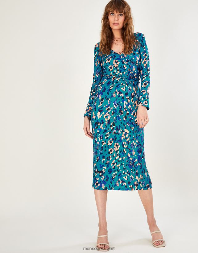 Monsoon معنى - فستان جيرسيه بطبعة حيوان ملابس أزرق Monsoon نحيف N4BV8X684