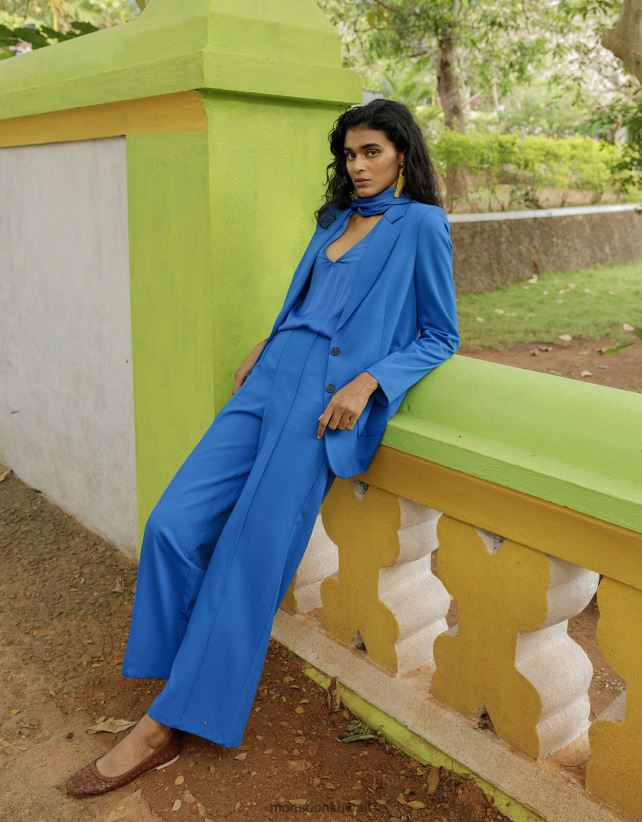 بنطال لورين واسع الأرجل ملابس أزرق Monsoon نحيف N4BV8X728 - Monsoon children