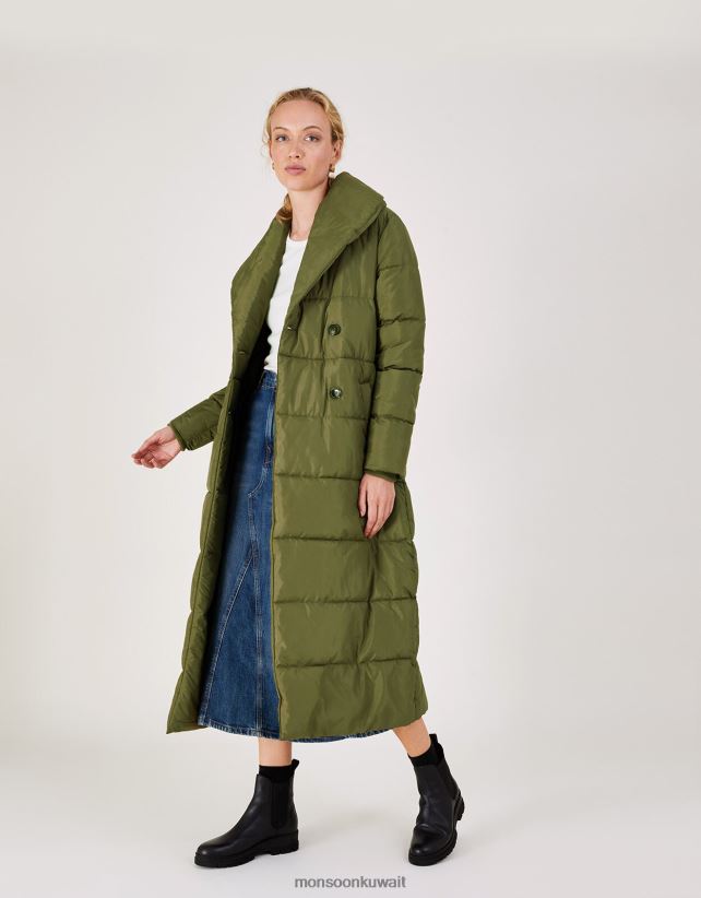 Monsoon محل - معطف شونا شو من البوليستر المعاد تدويره ملابس أخضر Monsoon نحيف N4BV8X806