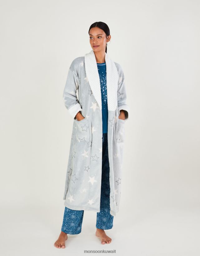 ثوب نوم بطبعة نجوم ملابس البني (رمادي داكن) Monsoon نحيف N4BV8X837 - Monsoon online customer service