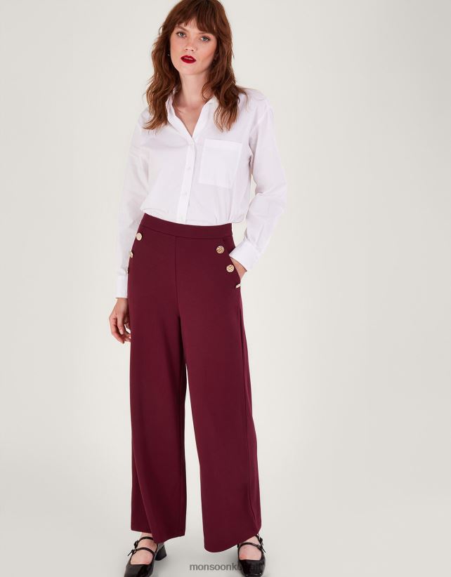 Monsoon معنى - سراويل بريا بونتي ملابس الأحمر (التوت) Monsoon نحيف N4BV8X84