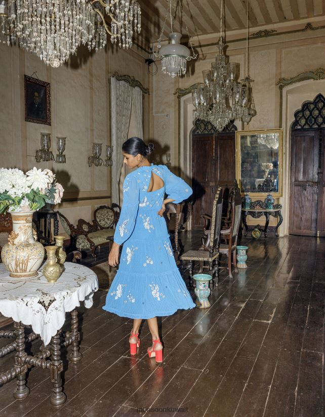 Monsoon accessorize - فستان بطبقات من البوليستر المعاد تدويره ملابس أزرق Monsoon نحيف N4BV8X874