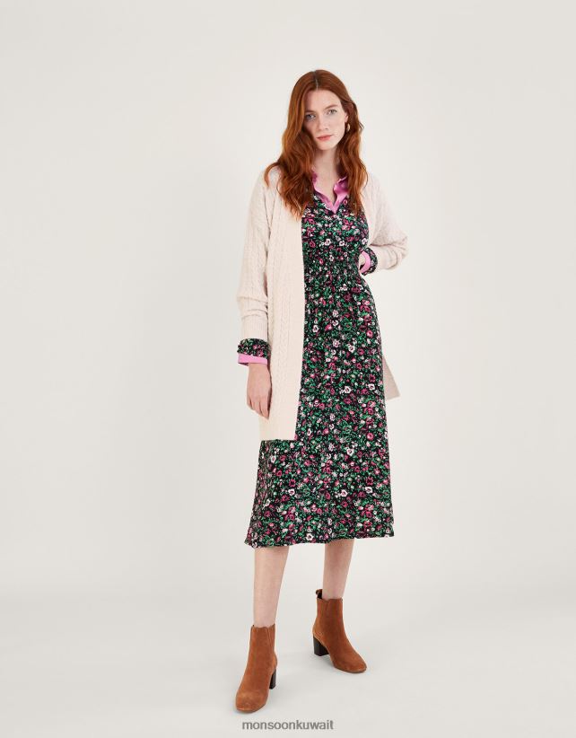 سترة طويلة متماسكة بحزام ملابس عاج Monsoon نحيف N4BV8X925 - Monsoon kuwait avenues