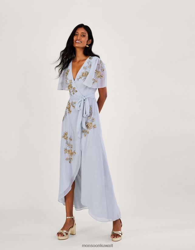 Monsoon UAE - فستان سارا مزخرف من البوليستر المعاد تدويره ملابس سحاب Monsoon نحيف N4BV8X931