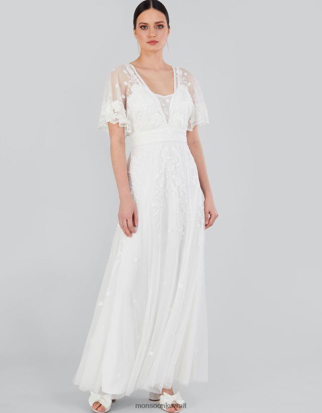 فستان زفاف ماجي مطرز ملابس عاج Monsoon نحيف N4BV8X932 - Monsoon kuwait online shopping