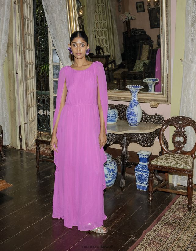 Monsoon accessorize - فستان كورين كيب ماكسي من الفيسكوز المستدام ملابس لون القرنفل Monsoon نحيف N4BV8X934