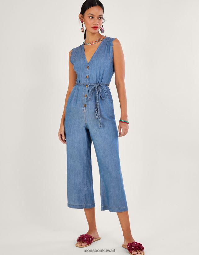 Monsoon UAE - بذلة الدنيم حزام التعادل ملابس الأزرق (الدنيم الأزرق) Monsoon نحيف N4BV8X96
