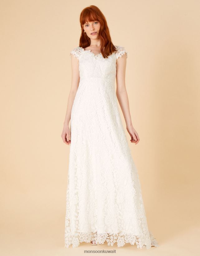 كاساندرا فستان الزفاف ماكسي الدانتيل ملابس عاج Monsoon نحيف N4BV8X961 - Monsoon kuwait avenues