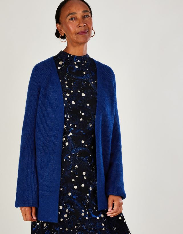 Monsoon Kuwait - سترة صوفية مضلعة فائقة النعومة ملابس الأزرق (الكوبالت) Monsoon نحيف N4BV8X972