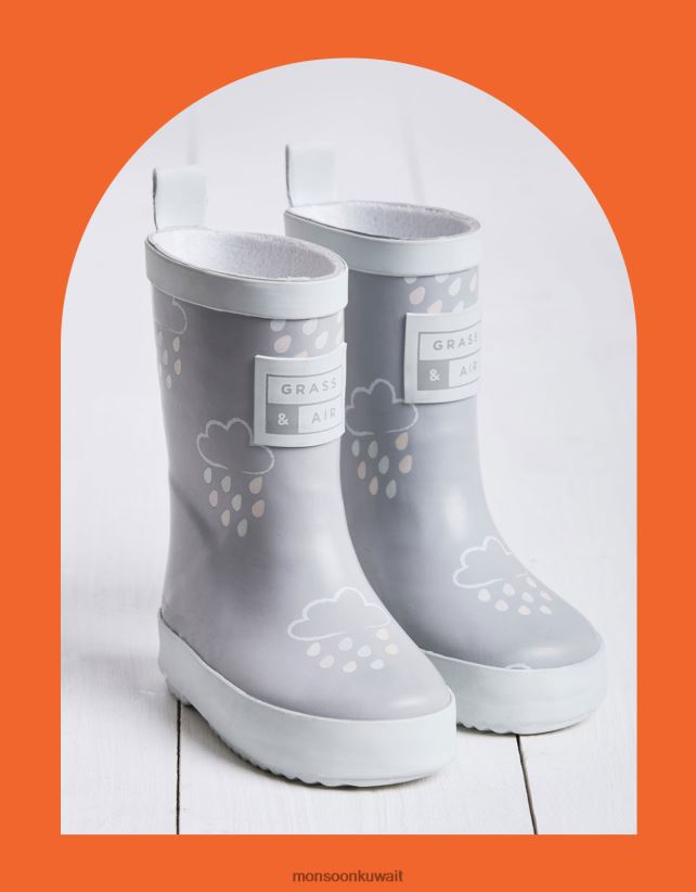 Monsoon UAE - لون العشب والهواء الذي يكشف عن اللون الرمادي أحذية رمادي Monsoon أطفال N4BV8X2406