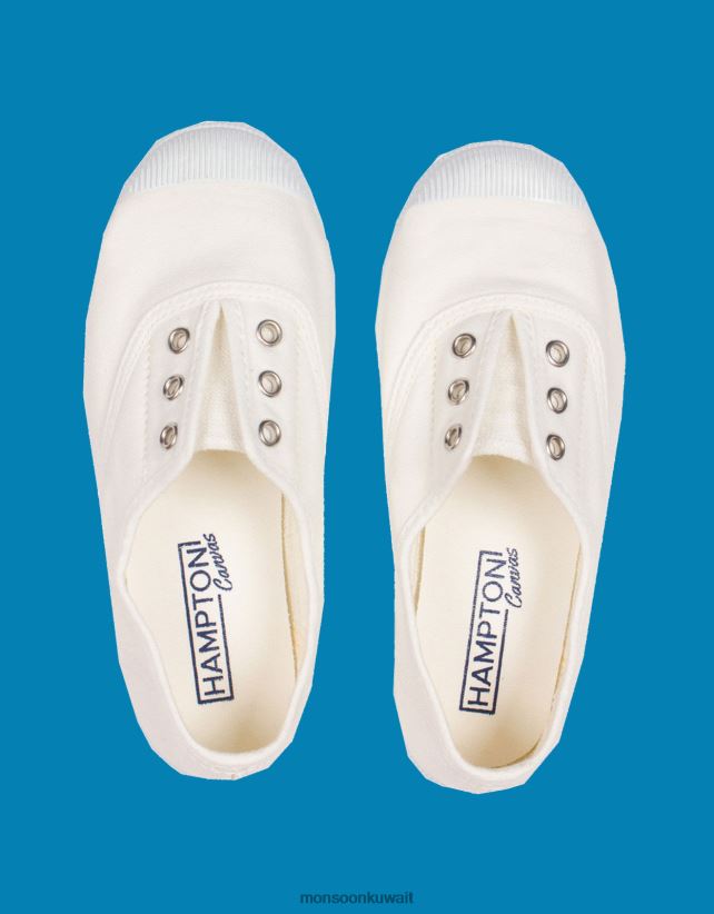 هامبتون قماش البرقوق plimsolls الأبيض أحذية أبيض Monsoon أطفال N4BV8X2377 - Monsoon kuwait avenues