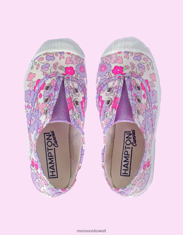 Monsoon Kuwait - هامبتون قماش البرقوق plimsolls الأرجواني أحذية الأرجواني (أرجواني) Monsoon أطفال N4BV8X2395
