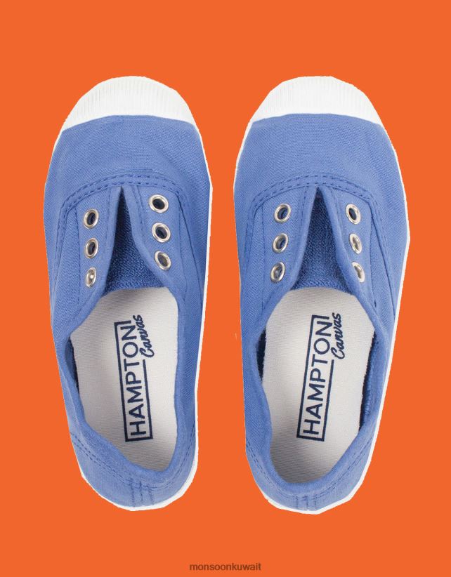 Monsoon UAE - هامبتون قماش البرقوق plimsolls الأزرق أحذية الأزرق (ردة الذرة) Monsoon أطفال N4BV8X2404